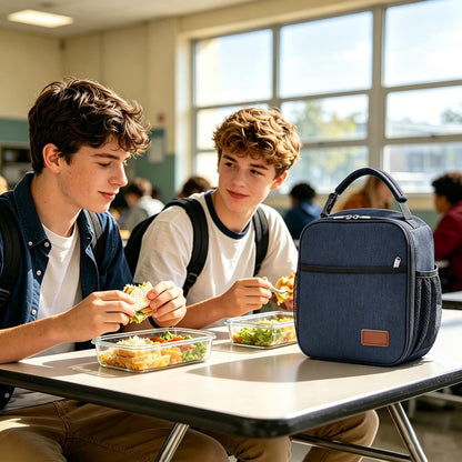 Femuar Lunch Box for Men Women Adults, Small Lunchbox for Work Picnic - Reusable Lunch bag Portable Lunch tote, Blue