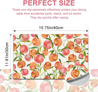 Placemats Set of 4 - Faux Leather Heat Resistant Placemats for Dinner Table, Non-Slip Waterproof Oil-Proof Washable Reusable Placemat for Indoor Outdoor Kitchen Decor, 15.75In*11.81In