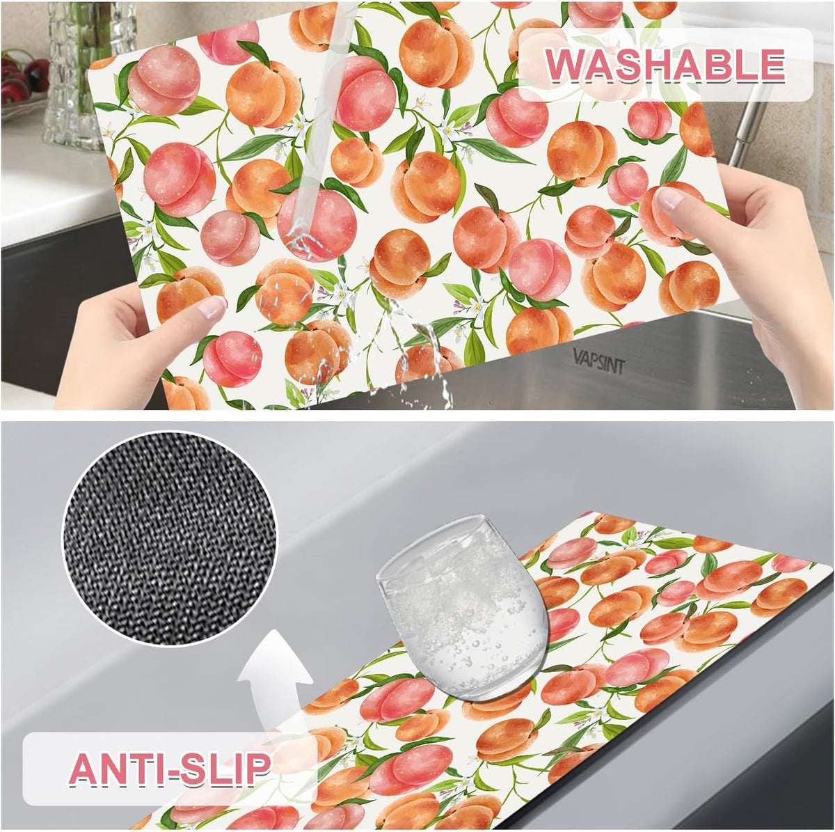 Placemats Set of 4 - Faux Leather Heat Resistant Placemats for Dinner Table, Non-Slip Waterproof Oil-Proof Washable Reusable Placemat for Indoor Outdoor Kitchen Decor, 15.75In*11.81In