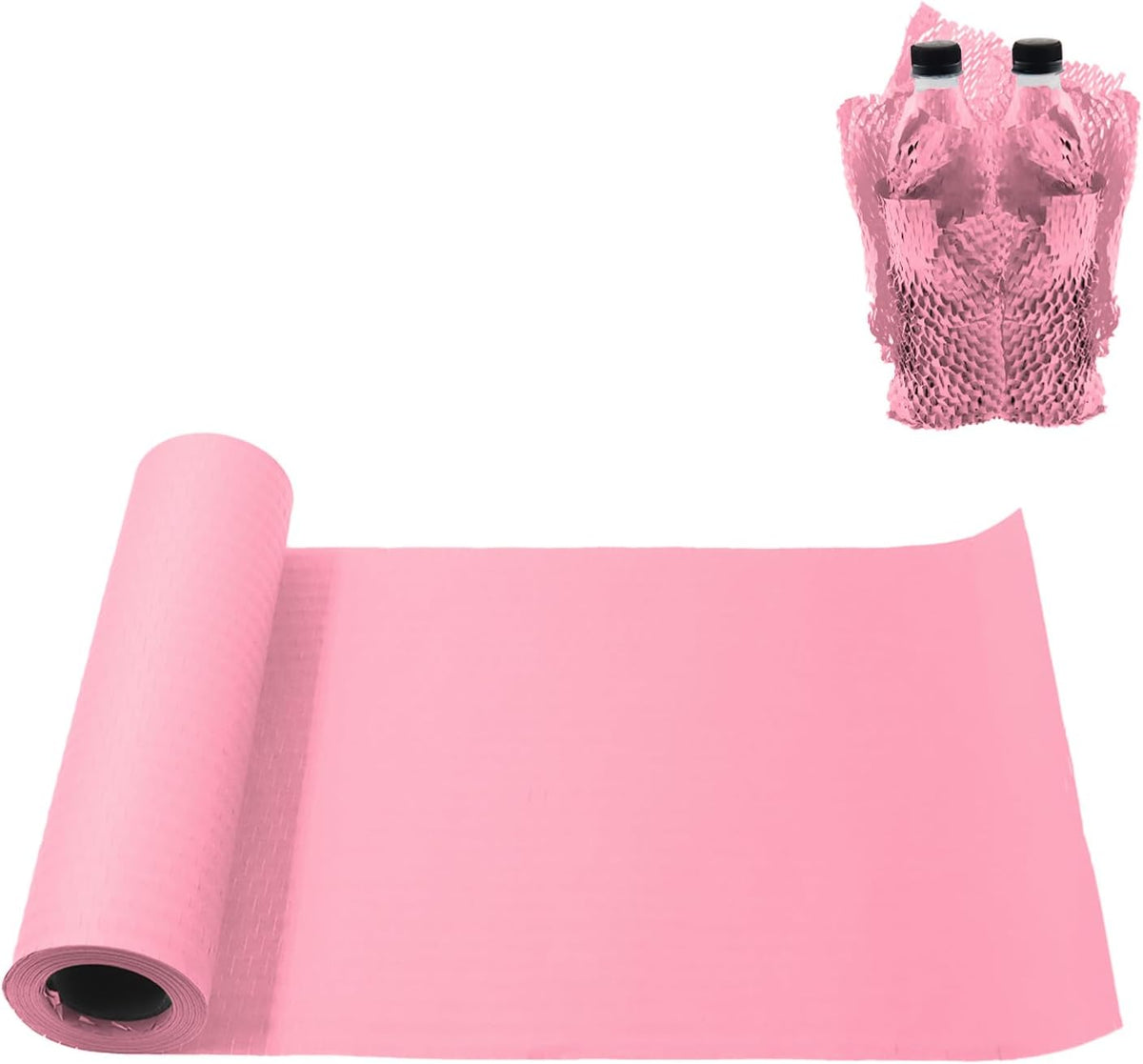 Honeycomb Cushioning Wrap Paper Roll,ULIFESTAR Honeycomb Kraft Packing Paper,Alternative To Bubble Wrap Roll,1PC Recyclable Honeycomb Packing Paper for Shipping Moving Pink, 25cm*20m/9.84"*65ft
