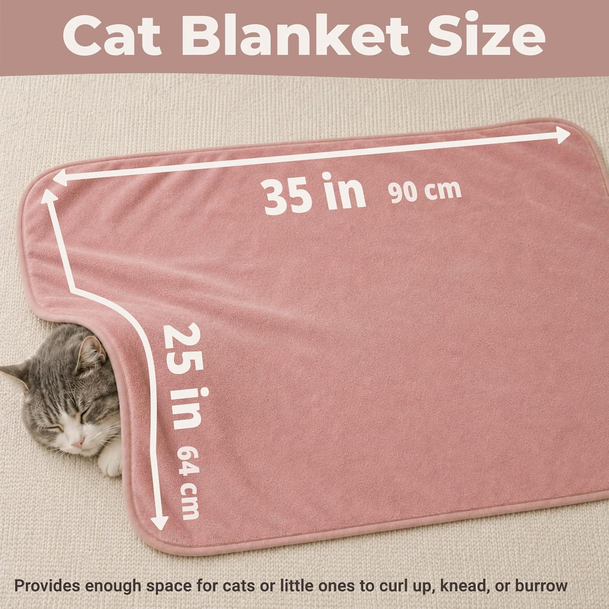 Cat Blankets for Indoor Cats, Washable Fleece Sherpa Pet Throw (Pink)