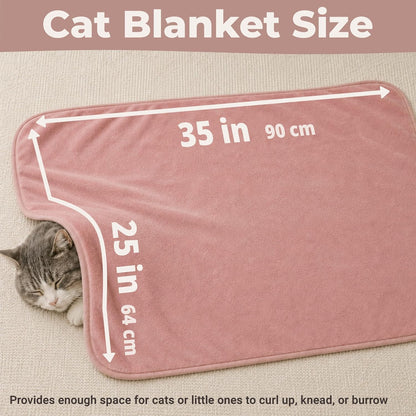 Cat Blankets for Indoor Cats, Washable Fleece Sherpa Pet Throw (Pink)