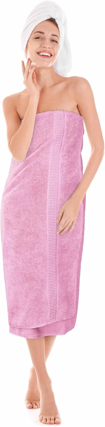 Jumbo Bath Sheets, 2 Pack, 35x70 in, 600 GSM Cotton, Pink