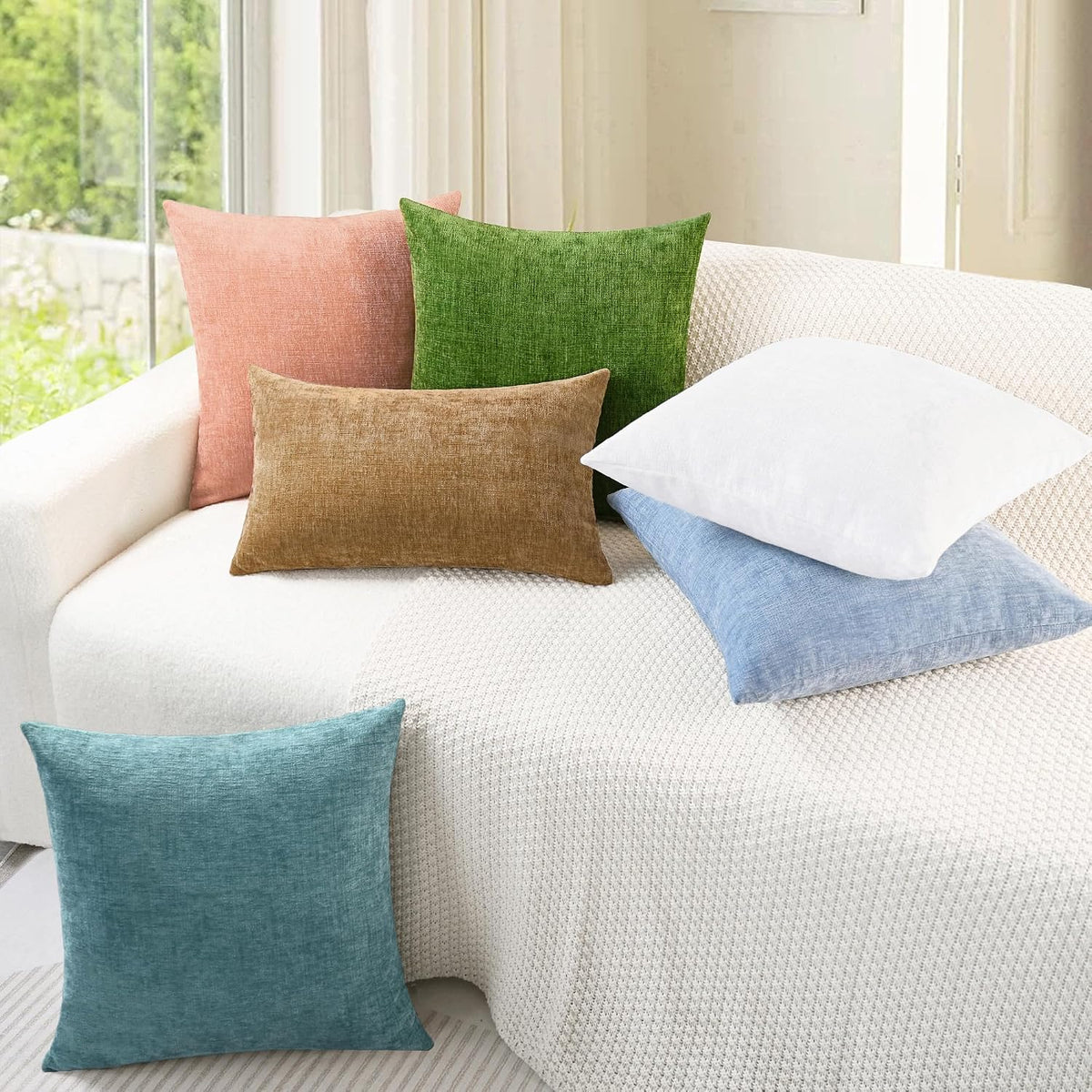 Decorative Couch Throw Pillow Covers 20 X 12 Inches Dusty Pink