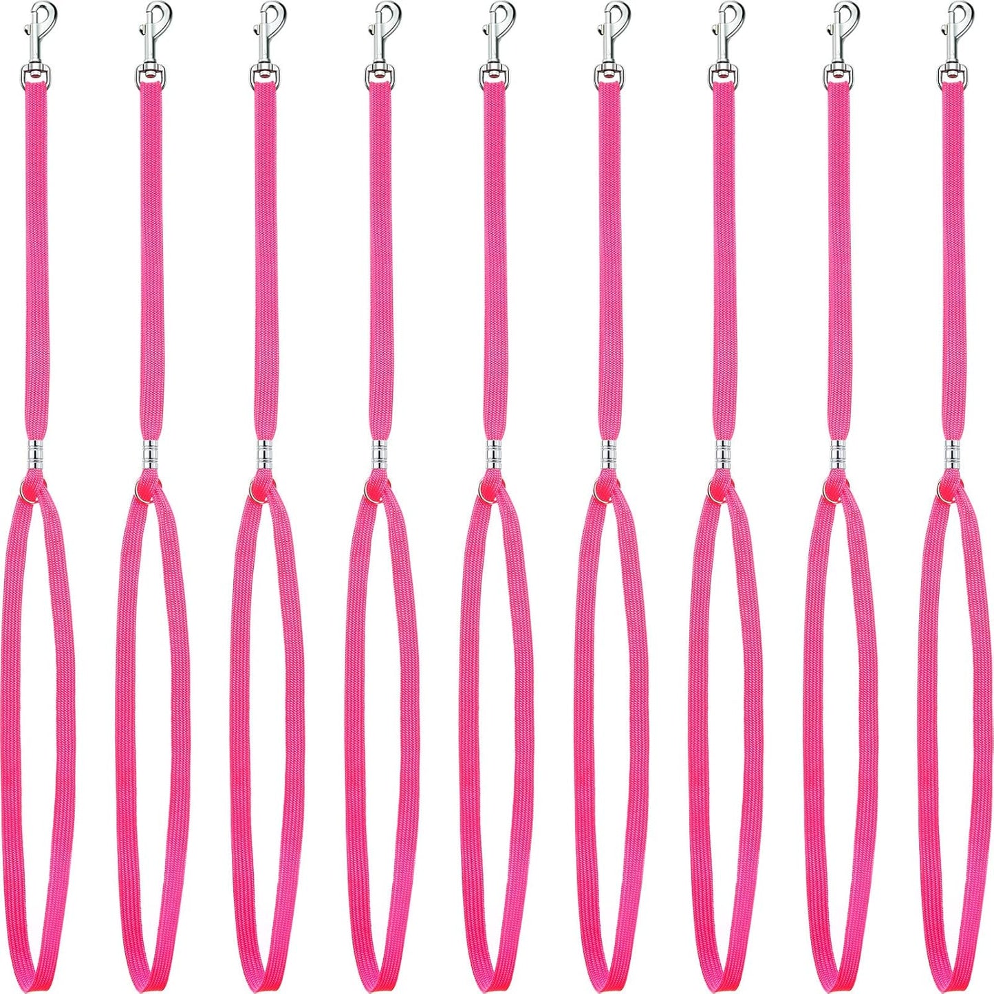 9 Pieces Pet Grooming Loops Nylon Restraint Noose Adjustable Fixed Dog Cat Safety Rope for Pet Grooming Table Bathtub (Pink)
