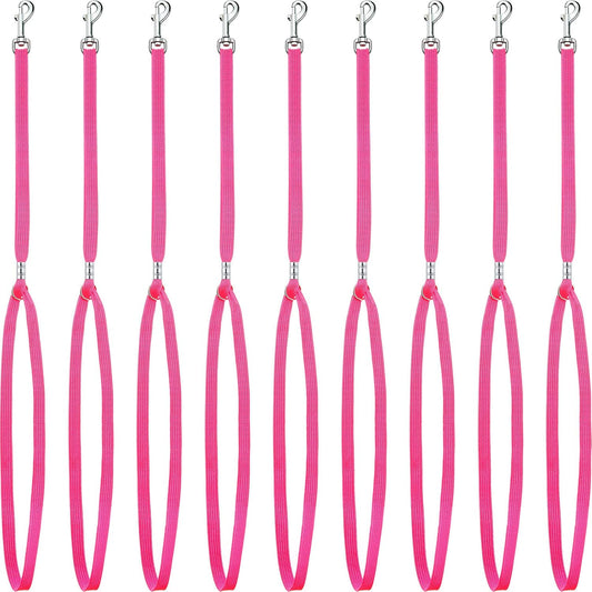 9 Pieces Pet Grooming Loops Nylon Restraint Noose Adjustable Fixed Dog Cat Safety Rope for Pet Grooming Table Bathtub (Pink)