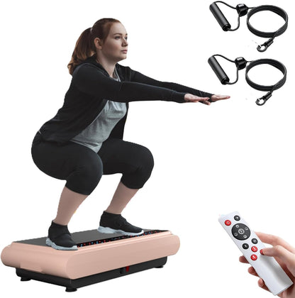 Vibration Plate Exercise Machine, 990 Speed Levels Whole Body Vibrating Plate for Lymphatic Drainage, Home Workout Equipment with Resistance Bands, Remote, 330 lbs Capacity for Home Gym