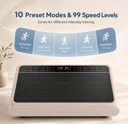 Vibration Plate Exercise Machine, 990 Speed Levels Whole Body Vibrating Plate for Lymphatic Drainage, Home Workout Equipment with Resistance Bands, Remote, 330 lbs Capacity for Home Gym