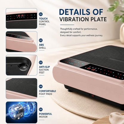 Vibration Plate Exercise Machine, 990 Speed Levels Whole Body Vibrating Plate for Lymphatic Drainage, Home Workout Equipment with Resistance Bands, Remote, 330 lbs Capacity for Home Gym
