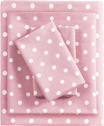 Intelligent Design 100% Cotton Queen Sheet Set for Kids - 4 Piece, Pink