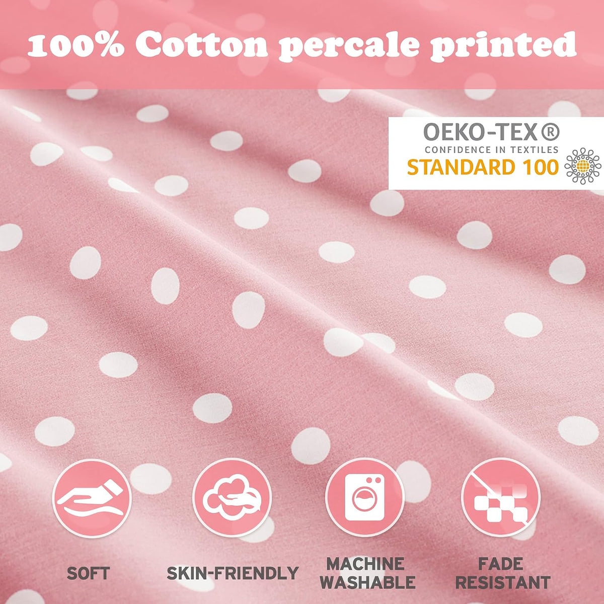 Intelligent Design 100% Cotton Queen Sheet Set for Kids - 4 Piece, Pink