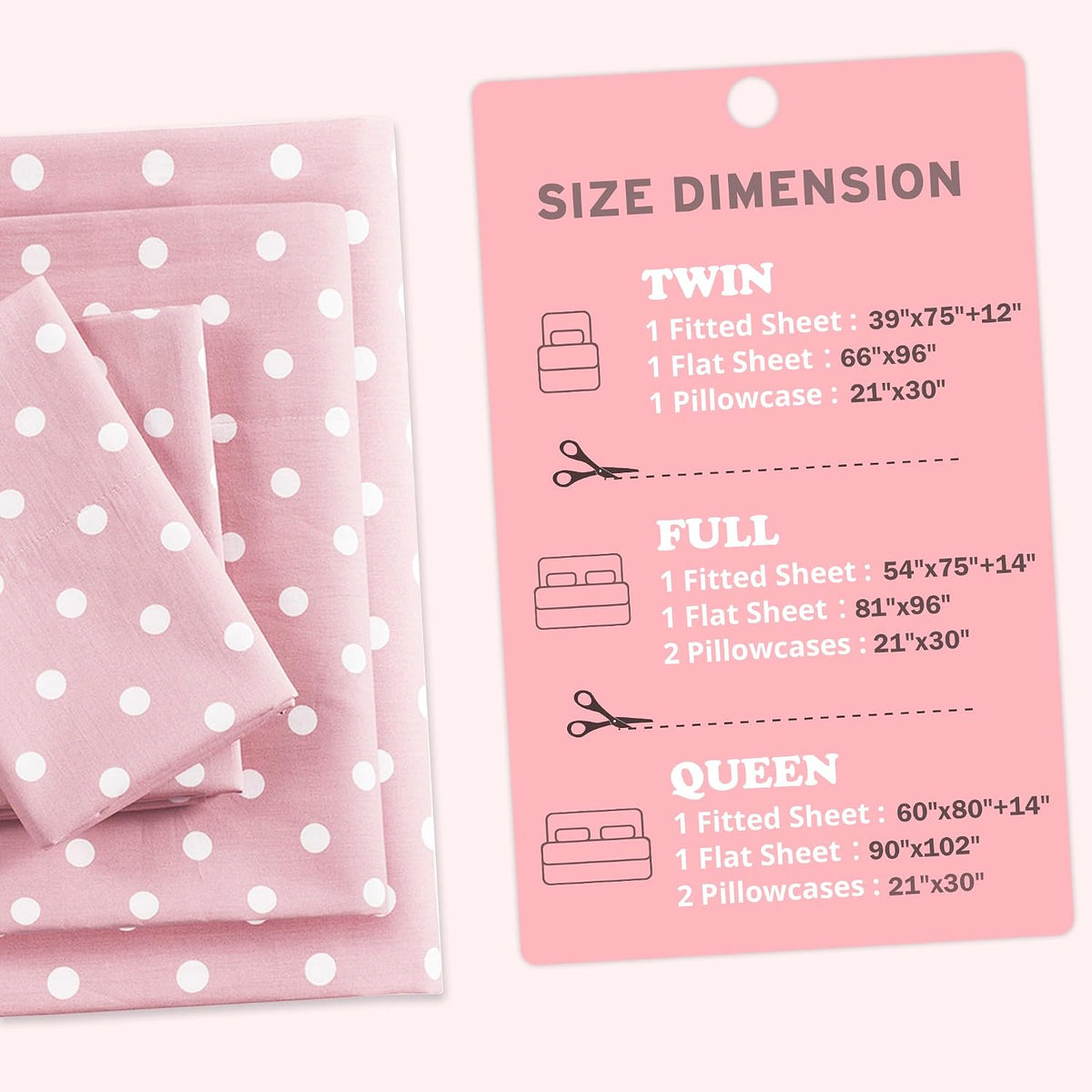 Intelligent Design 100% Cotton Queen Sheet Set for Kids - 4 Piece, Pink
