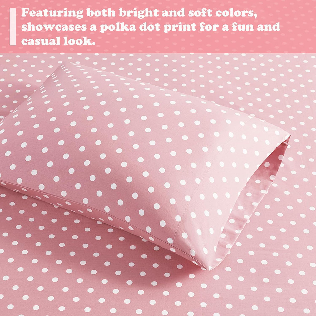 Intelligent Design 100% Cotton Queen Sheet Set for Kids - 4 Piece, Pink