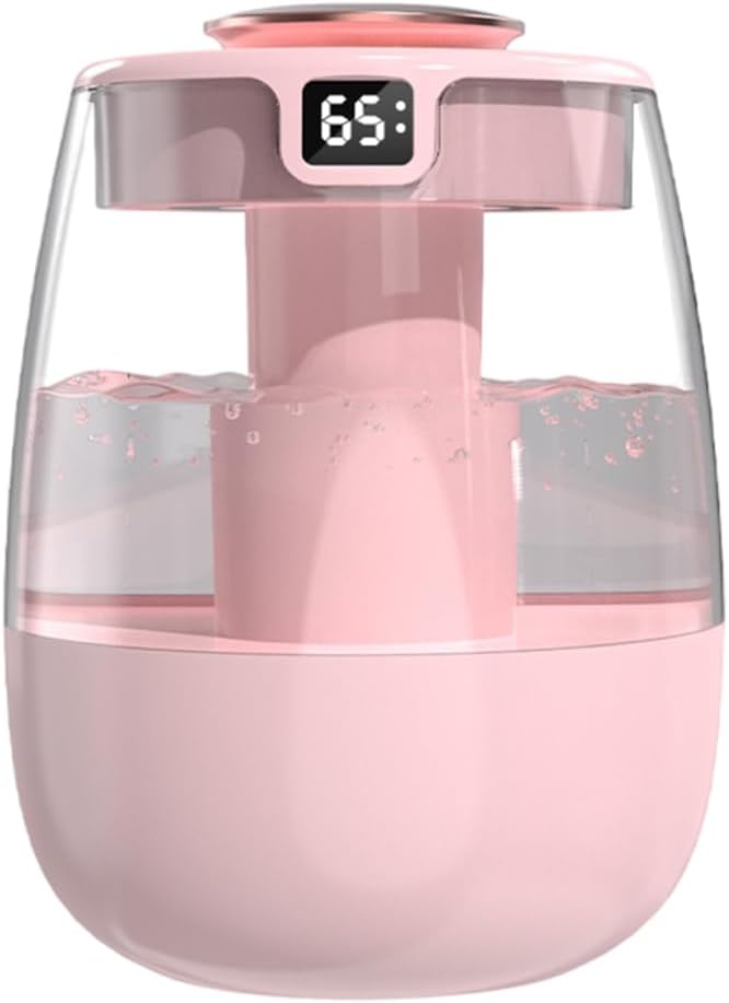 Double Spray Humidifier,1L Silent USB Digital Display Humidifier with 2 Mist Modes & Night Light for Car Office Home Room