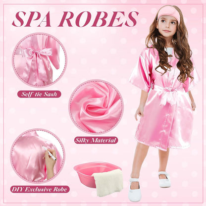 24 Pcs Girl Foot Spa Party Supplies with Robes