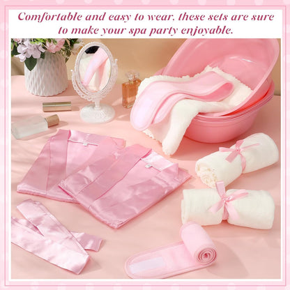 24 Pcs Girl Foot Spa Party Supplies with Robes