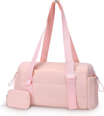 Small Gym Bag for Women, Tote Gym Bags with Coin Wallet, Pink