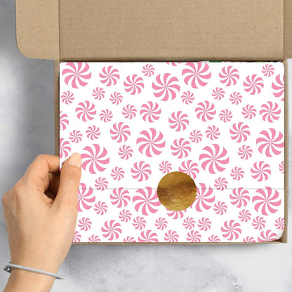 100 Sheets Christmas Tissue Paper Pink White Art Tissue Candy Cane Stripe Wrapping Paper for Xmas Winter DIY Crafts Gift Packing, 14 x 20 Inch
