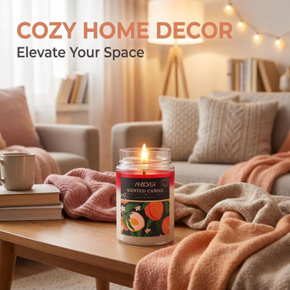 Scented Soy Candles, Peach & Lychee, 11oz