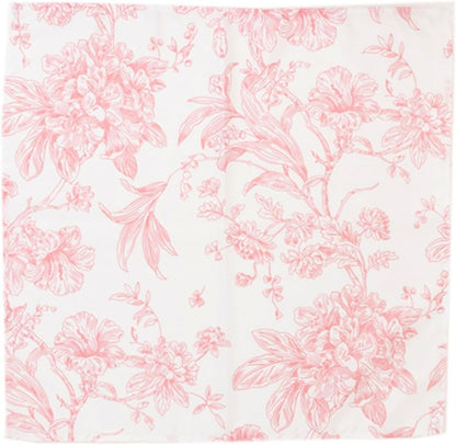 Efavormart Premium Cloth Napkins Set of 5, 20x20 Inch White/Pink Seamless Dinner Napkins, Washable Linen Table Napkin Cloth with Hemmed Edges for Weddings, Party and Banquet