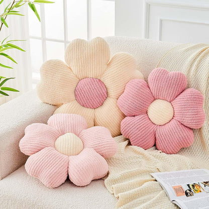 Flower Throw Pillow, Cute Flower Shaped Pillow Decorative Throw Pillow for Bed Couch, Soft Daisy Pillows Floor Seating Cushion Cushions (19.6 Inch Light Pink)