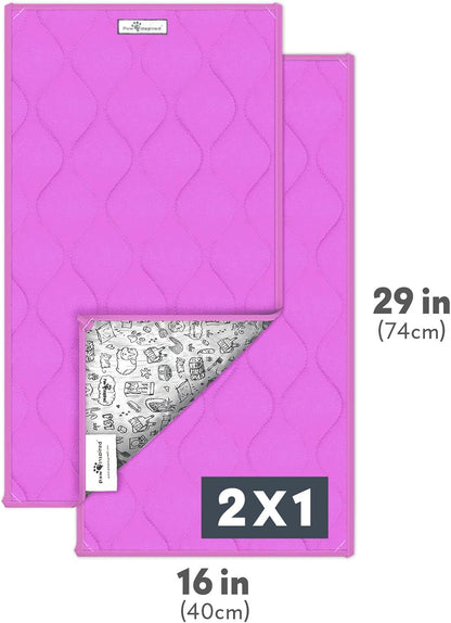 Paw Inspired Guinea Pig Cage Liners | Washable Fleece Bedding with Waterproof Bottom | Super Absorbent Pee Pad or Pet Bed Mat for Guinea Pigs, Ferrets, Rabbits, Hamsters, Small Animals (C&C 2x1, Pink)