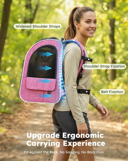 Cat Backpack Extendable, Cat Carrier Backpack with Breathable Window