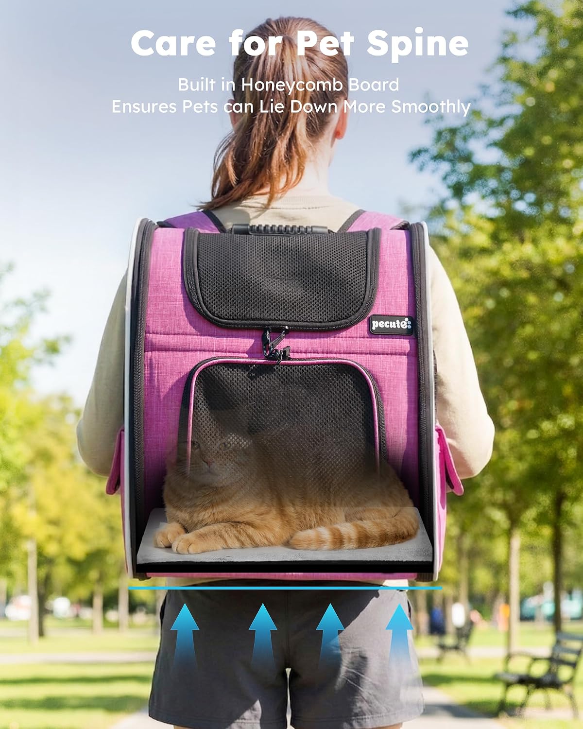 Cat Backpack Extendable, Cat Carrier Backpack with Breathable Window