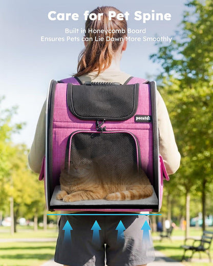 Cat Backpack Extendable, Cat Carrier Backpack with Breathable Window