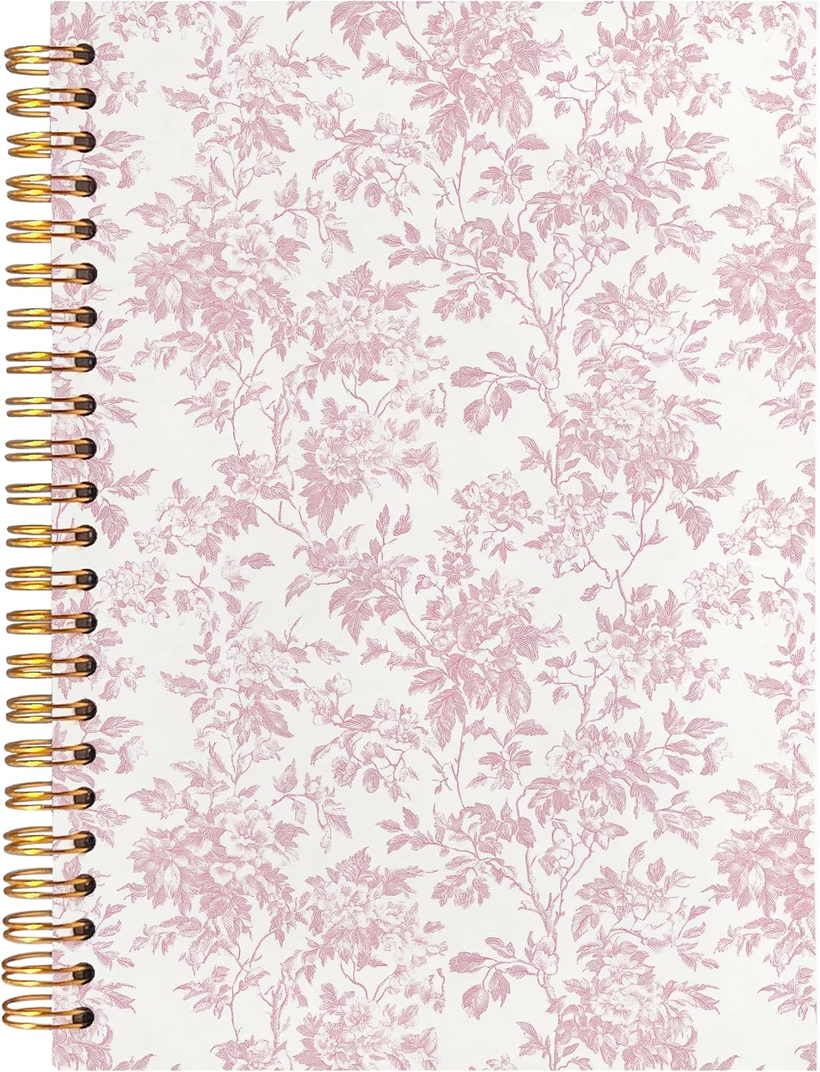Pink Floral Chinoiserie Grandmillennial Notebook Journal,Aesthetic Notebook, Chinoiserie Journal,Notebooks for Work, Hardcover Spiral Notebook 5.5x8.3