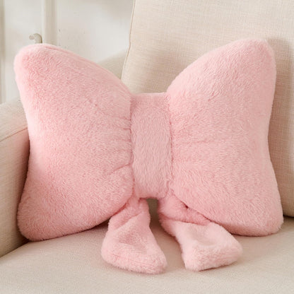 Bow Pillow, Throw Pillows for Bed, Cute Pink Bow Pillows 12×9 in