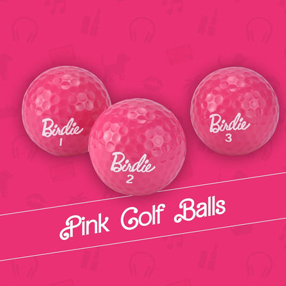 Balls - Birdie Pink Golf Balls - Funny Golf Gift for Women