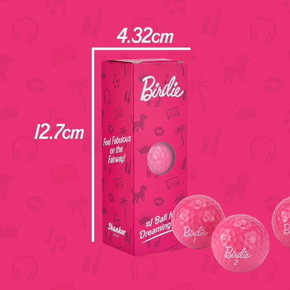 Balls - Birdie Pink Golf Balls - Funny Golf Gift for Women