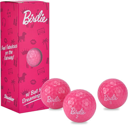 Balls - Birdie Pink Golf Balls - Funny Golf Gift for Women