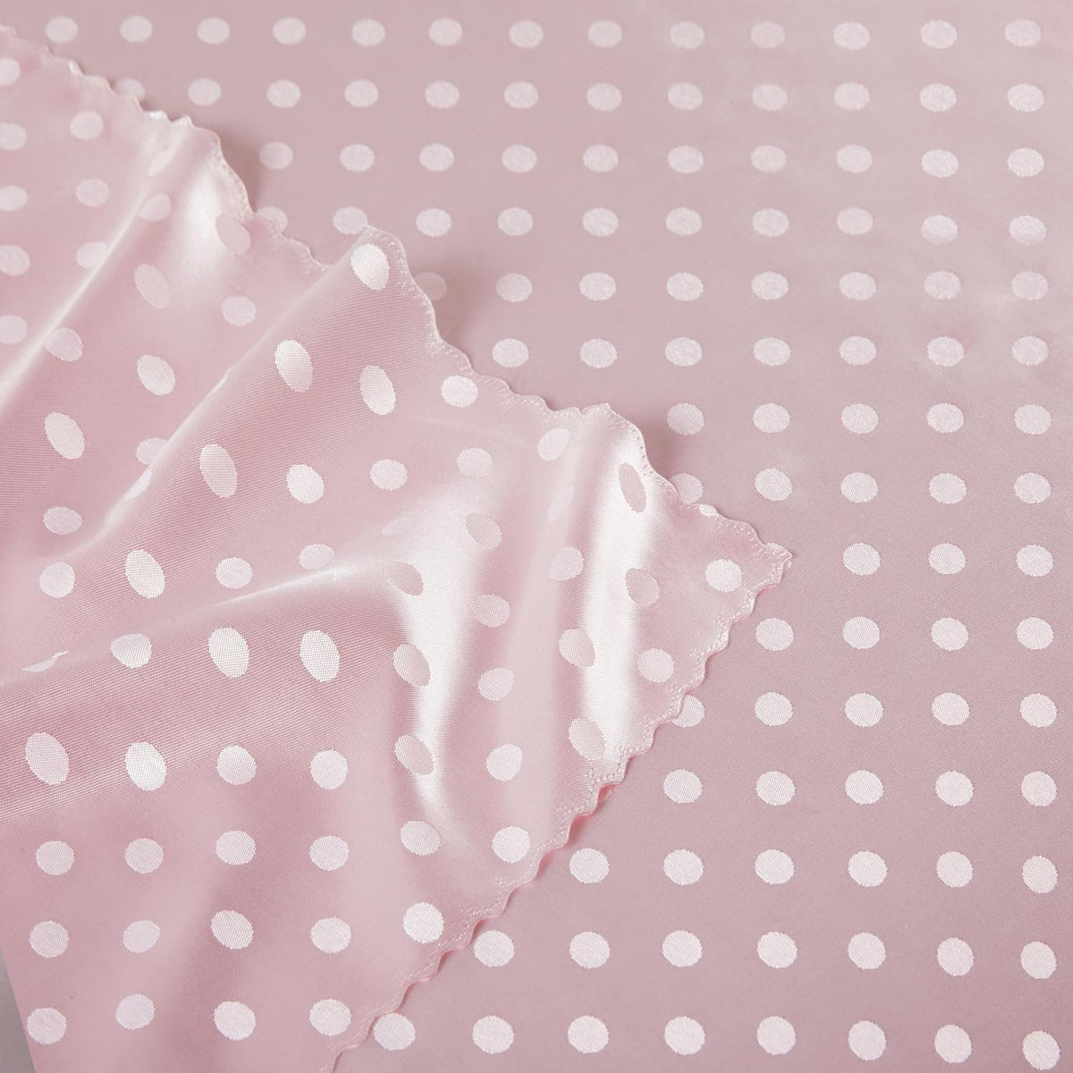 Blush Pink Polka Dot Satin Table Cloth 60 x 84 Inches,Blush Pink Rectangle Tablecloth Stain Resistant Wrinkle Free Silkly Soft Table Cloths for Dining Room, Indoor and Outdoor Use