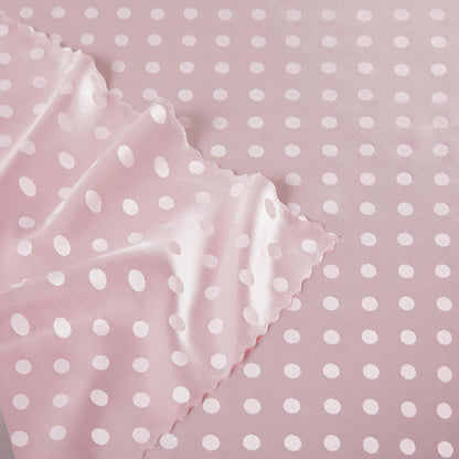 Blush Pink Polka Dot Satin Table Cloth 60 x 84 Inches,Blush Pink Rectangle Tablecloth Stain Resistant Wrinkle Free Silkly Soft Table Cloths for Dining Room, Indoor and Outdoor Use