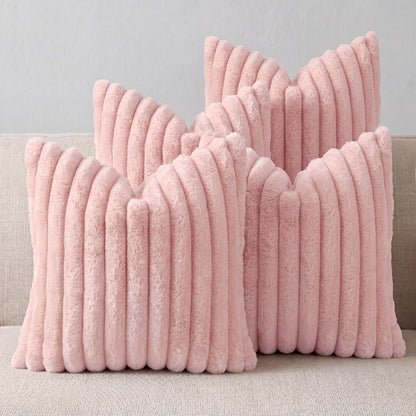 Pink Throw Pillow Covers 18 x 18 Set of 4, Cute Boho Throw Pillow Cover for Couch/Bed, Decorative Pillows Covers for Sofa/Bed, Accent Pillow Covers for Living Room, Rustic/Home/Room Decor