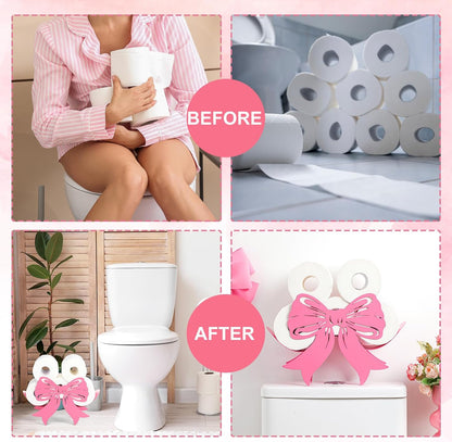 Pink Bow Bathroom Decor Pink Toilet Paper Holder 8 Rolls