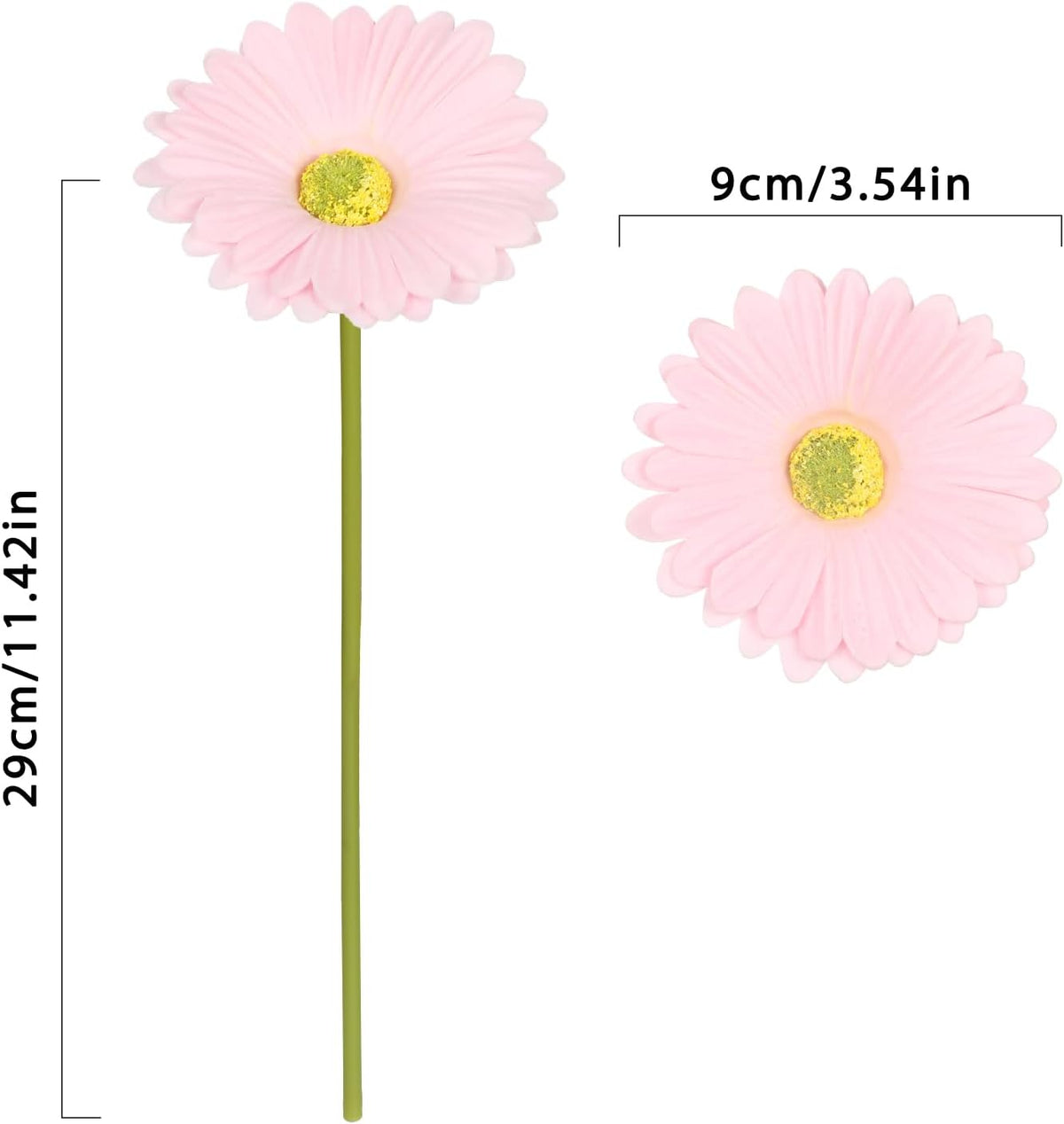 Pink Gerbera Daisy Artificial Flowers,20PCS Fake Daisies Artificial Daisy Flowers with Stems for Wedding Party Office Home Decorations(Light Pink)