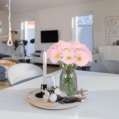 Pink Gerbera Daisy Artificial Flowers,20PCS Fake Daisies Artificial Daisy Flowers with Stems for Wedding Party Office Home Decorations(Light Pink)