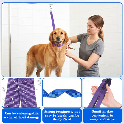 2 Pcs Pet Dog Grooming Loops, Nylon Restraint Noose Adjustable Slip Rope, Pet Dog Grooming Arm Accessories, Fixed Dogs Bathing Safety Tether Straps Bathing Restraint Leashes for Pets Groomings Table
