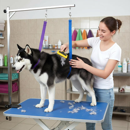 2 Pcs Pet Dog Grooming Loops, Nylon Restraint Noose Adjustable Slip Rope, Pet Dog Grooming Arm Accessories, Fixed Dogs Bathing Safety Tether Straps Bathing Restraint Leashes for Pets Groomings Table