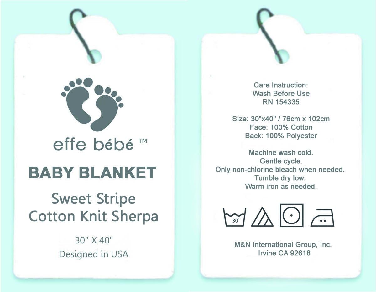 Magnolia Cable Knit and Sherpa Baby Blanket (Peach Pink Stripe)