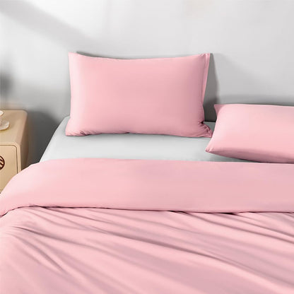 Standard Size Zipper Pillow Cases Set of 2,Pink,20x26 Inches