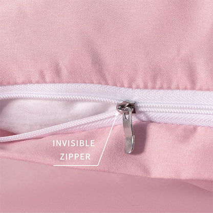 Standard Size Zipper Pillow Cases Set of 2,Pink,20x26 Inches