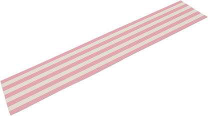 Pink and White Striped Table Runner, Modern Stripes Pattern Elegant Cotton Canvas Kitchen Dinner Runner for Indoor Home Living Room Party Dining Table Decoration 13"x60"