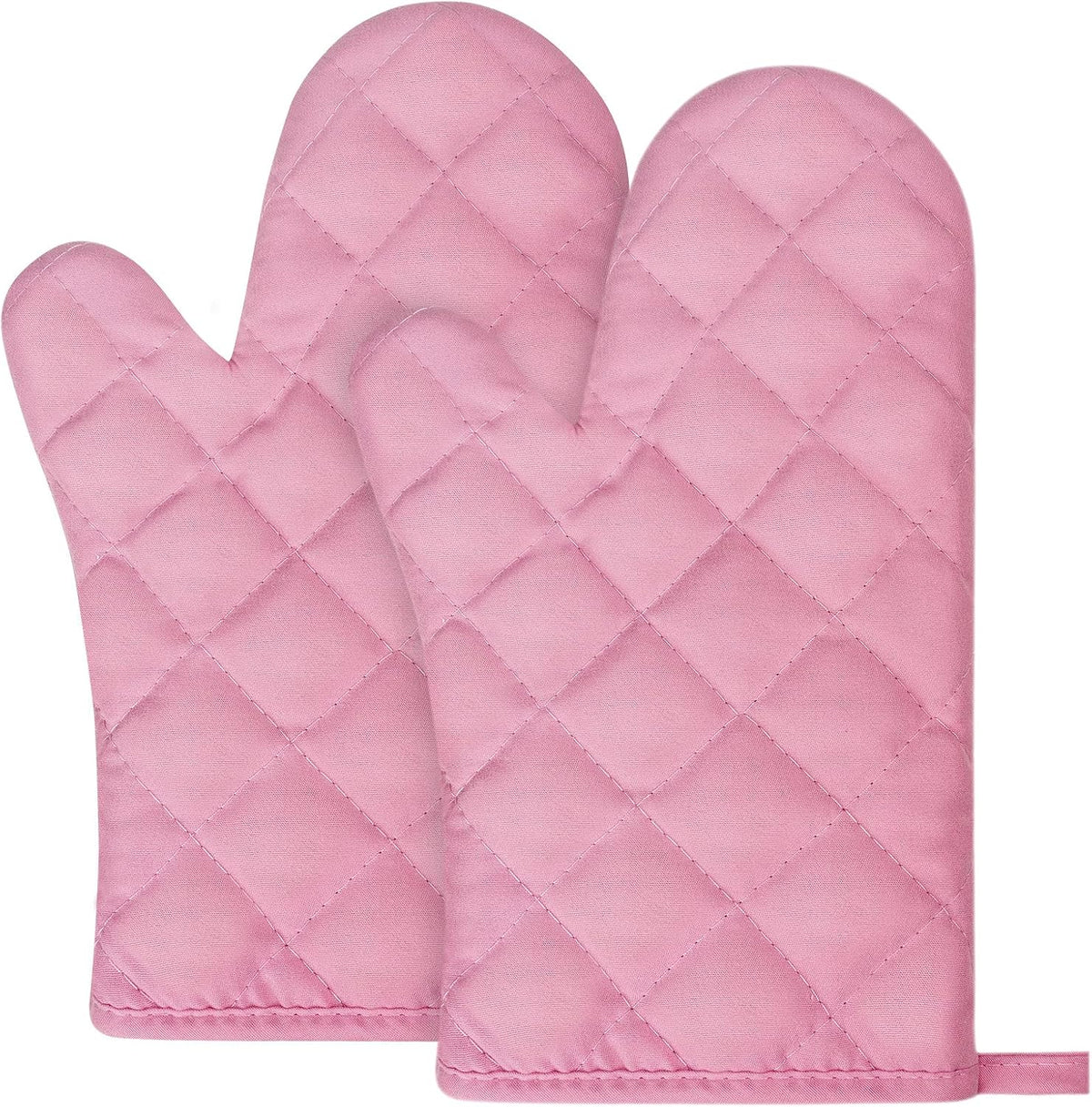 Pink Oven Mitts, 1 Pair Kitchen Mittens, 392°F Heat Resistant