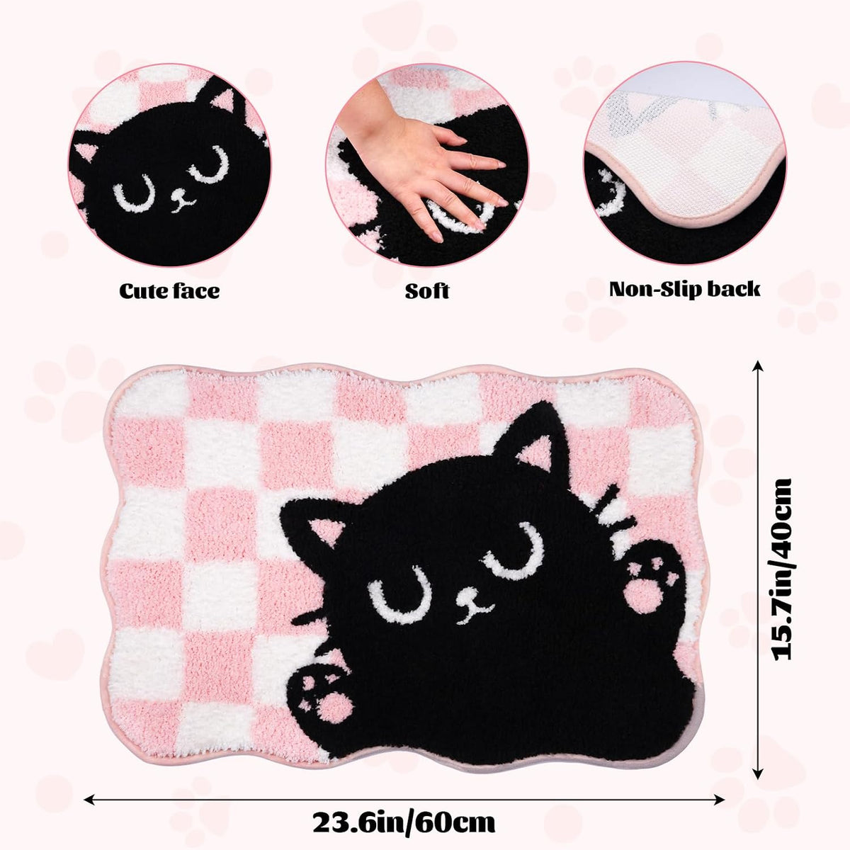 Pink Bathroom Rug, 24" x 16"