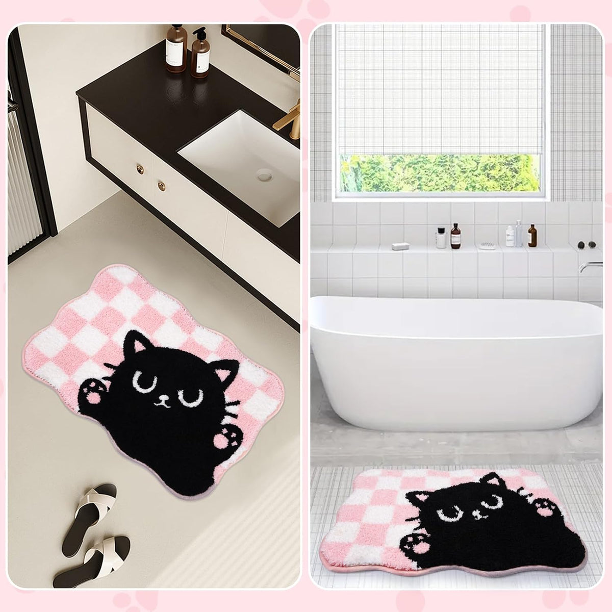 Pink Bathroom Rug, 24" x 16"