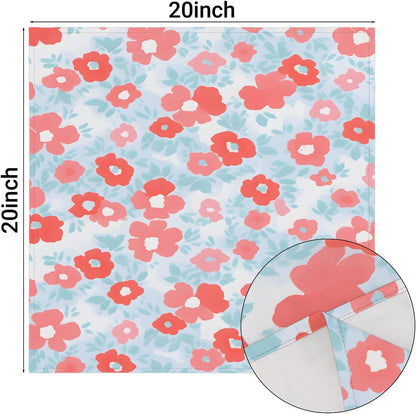 Pink Dotted Petals Cloth Napkins 1 Pc 20x20 Inch Napkins Cloth Washable for Party Wedding Festival